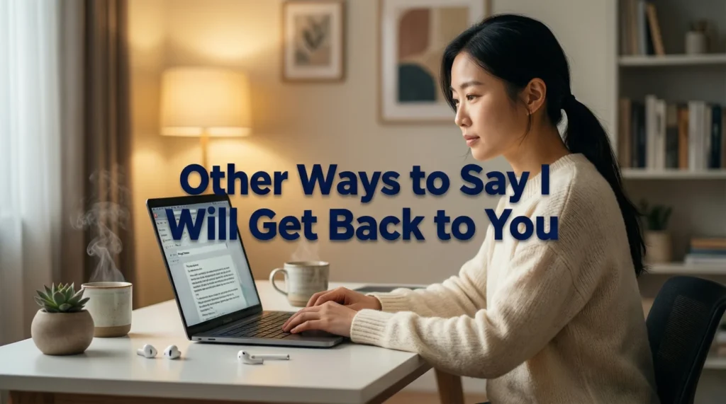 Other Ways to Say I Will Get Back to You