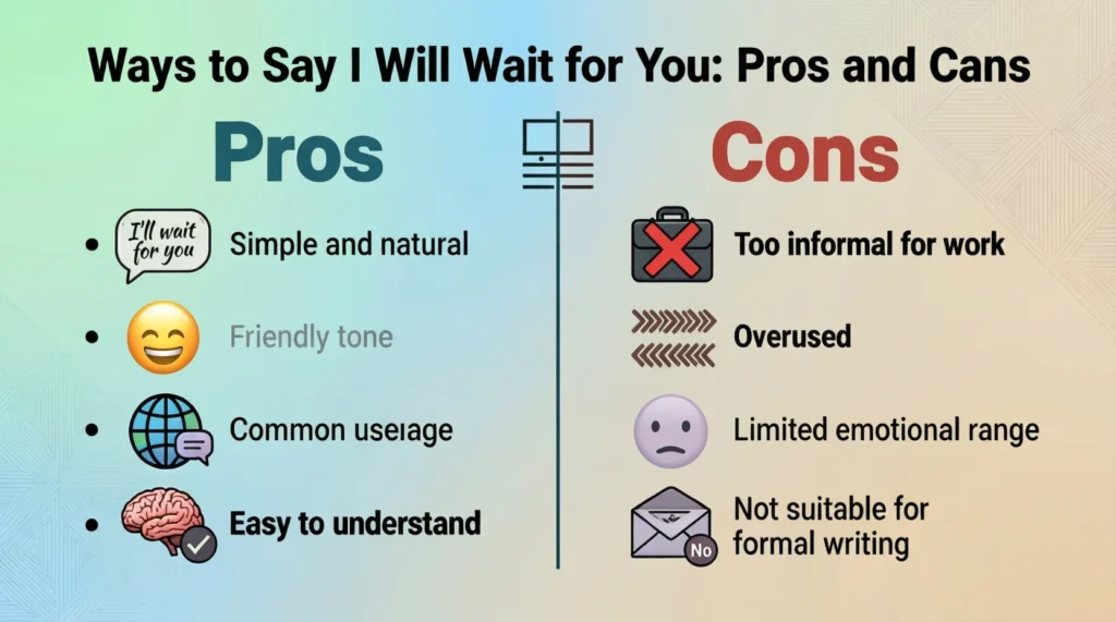 Pros and Cons of Using “Ways to Say I Will Wait for You”