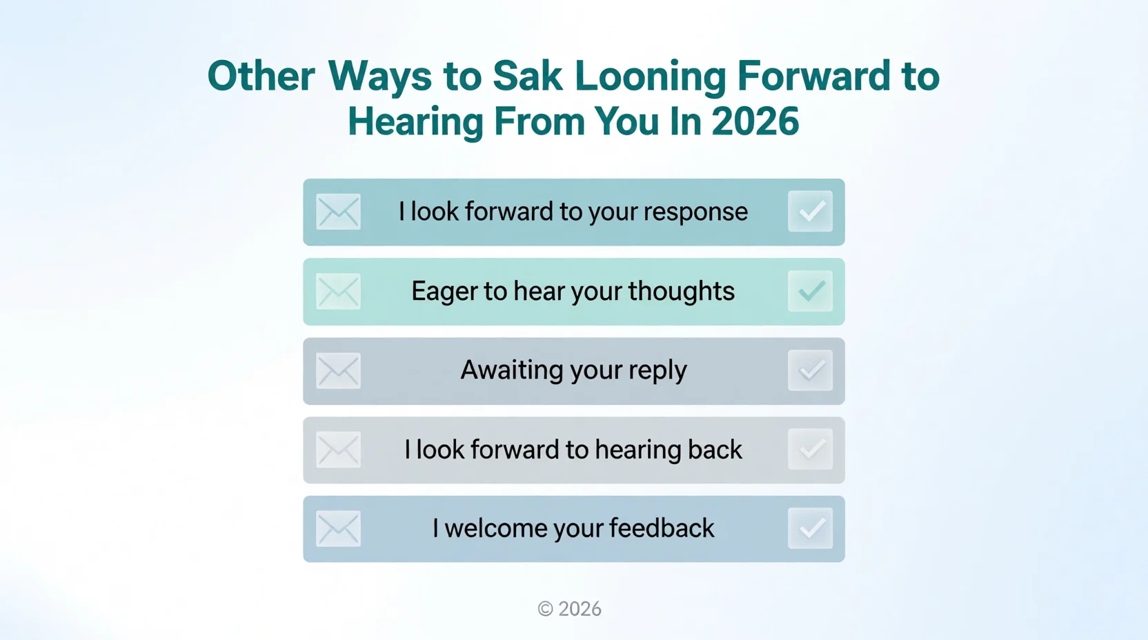 Other Ways to Say Looking Forward to Hearing From You In 2026